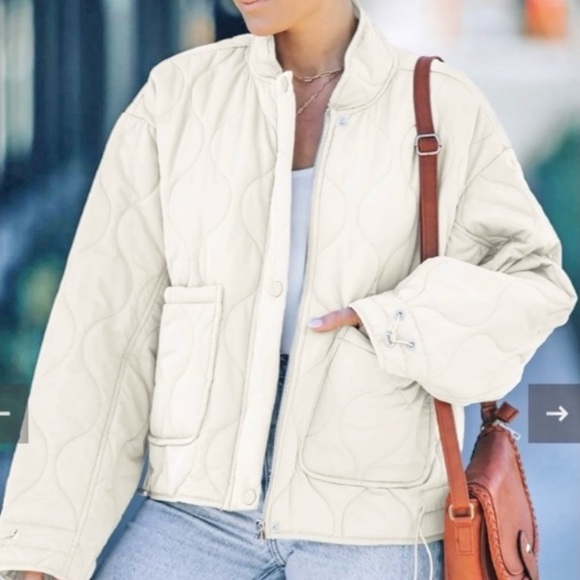 Lucky Brand White Quilted Puffer Jacket Water Resistant Jacket - Picture 17 of 17